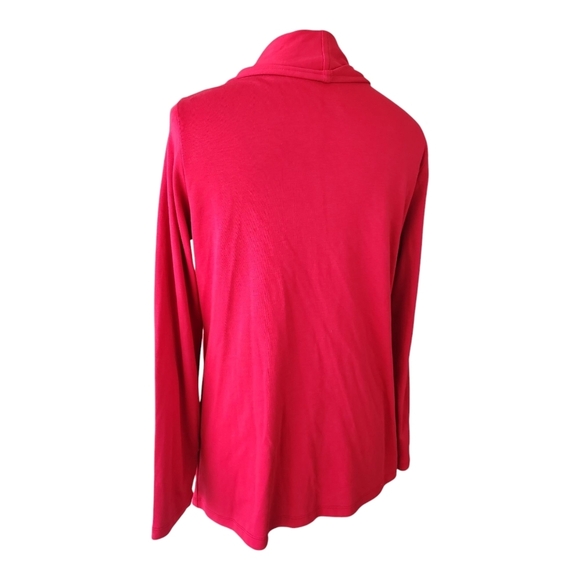 LL Bean Lightweight Open‑Front Cardigan – Small Regular, Vibrant Red, Layering - Picture 4 of 8